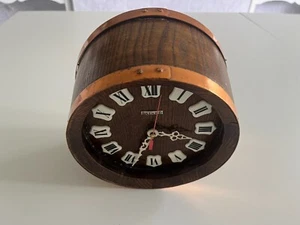 Bayard (France) Wooden Barrel Wall Clock ~ Vintage! - Picture 1 of 12