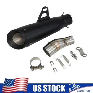 Black Exhaust Muffler Pipe For Kawasaki Ninja 250R 300 2008-2009 2010 2011-2017 - Picture 1 of 8