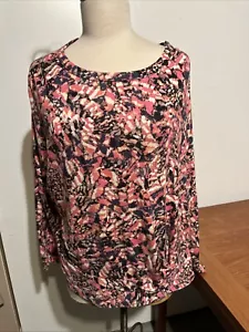 Nic+Zoe Women’s Top L-XL Multicolored Long Slv Rayon/Spandex Soft Pullover - Picture 1 of 11