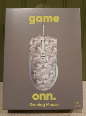 onn Gaming Mouse with Attached USB Cable LED Lighting Effects (6 ft) - Grey - Image 1 of 4