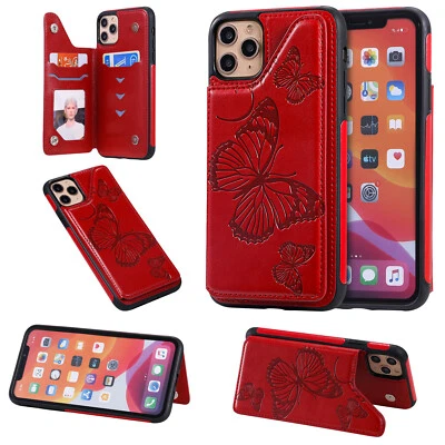 Case For iPhone 13 Pro Max 12 11 XS XR X 8 7 6+ Magnetic Leather Wallet Cover - Image 1 of 4