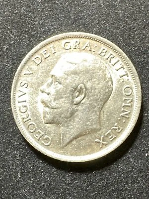 United Kingdom, 1914 SILVER  Coin 1 SHILLING, King GEORGE V  1910 - 1936 - Image 1 of 4
