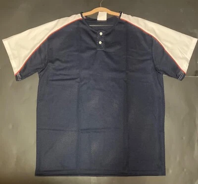 Ropa deportiva de trabajo en equipo camiseta manga corta azul marino y blanco para hombre 2XL 50”-52” de ancho Foto 1 de 4
