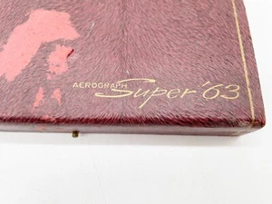 VINTAGE AEROGRAPH SUPER '63 LEATHER PEN CASE BOX - Picture 1 of 9