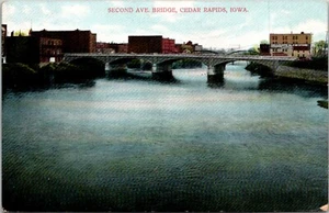 Second Avenue Brücke Zeder Stromschnellen Iowa Postkarte - Bild 1 von 2
