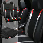 Housses de siège pour voiture auto rouge avec tapis de sol noir 4 pièces