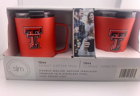 Texas Tech Red NCAA Stainless Steel 12oz Classic Tumbler & Scout Coffee Mug -T19 Cover