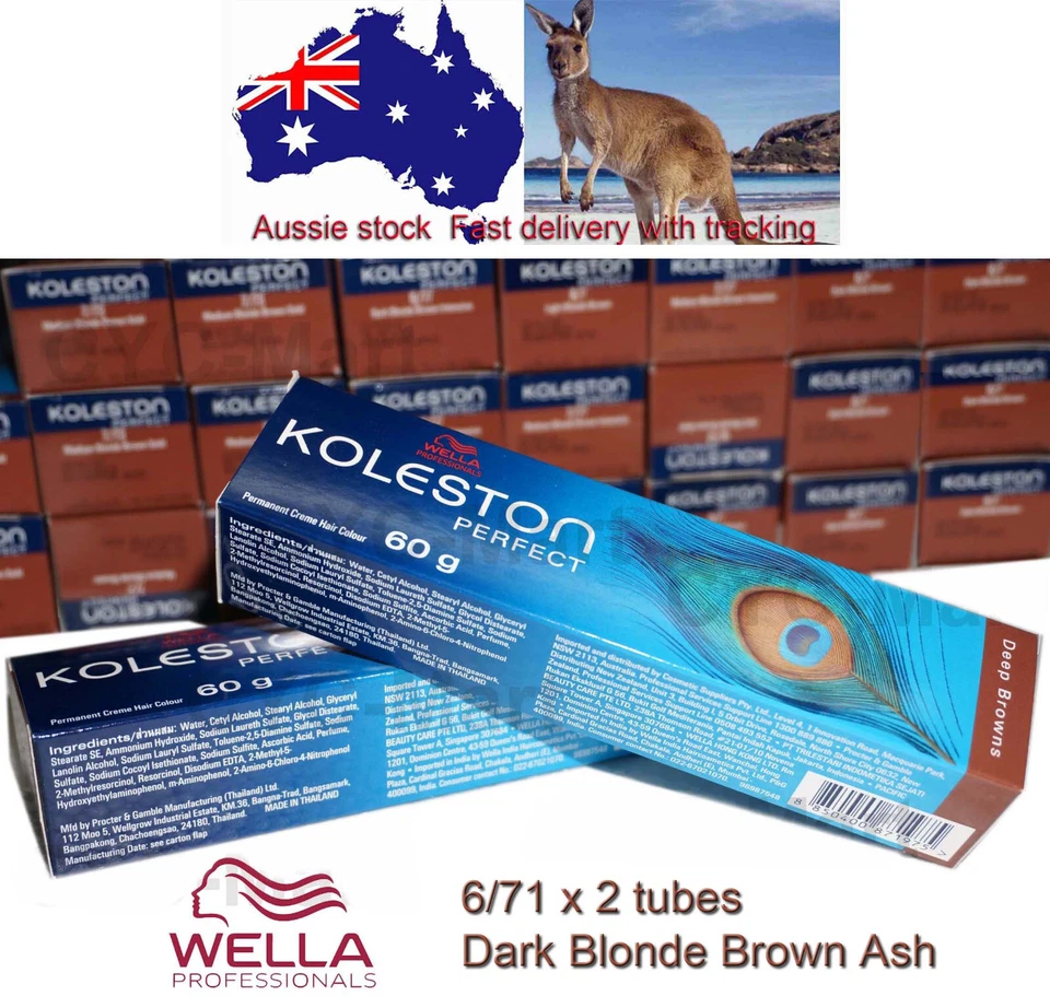 2 x 6/71 Wella Koleston perfect permanent creme Hair Colour 60g Aussie Stock - image 1 of 1