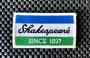 SHAKESPEARE SINCE 1897 EMBROIDERED SEW ON PATCH FISHING ACCESORIES 3 1/2 x 2 NOS - Picture 1 of 2