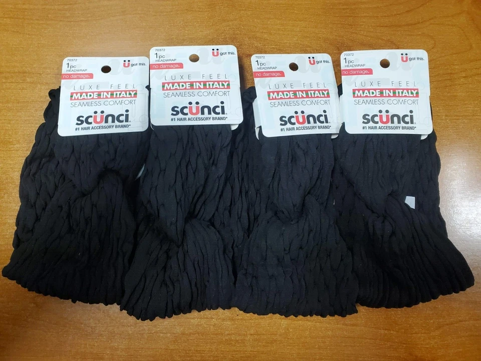 Conair Scünci Extra-Wide Twist Headwrap Made in Italy in Black 1 Count