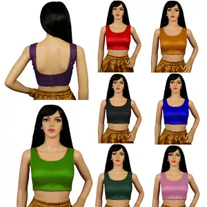 Blusa para mujer Sari con encaje gota de diseñador Choli acolchada punteada torso recortado Choli - Imagen 1 de 127