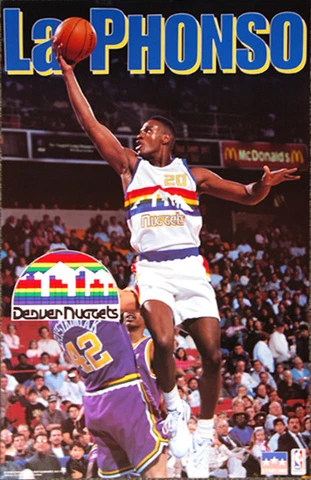 LaPHONSO ELLIS Denver Nuggets 1993 NBA Vintage Original Starline 22x34 POSTER Cover