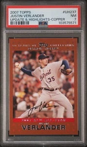 2007 Topps Justin Verlander #UH237 Update & Highlights - COPPER PSA 7 /56 - Picture 1 of 2