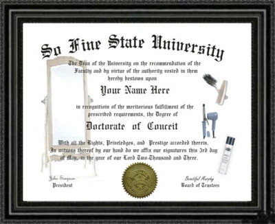 Conceit Lover's Doctorate Diploma / Degree GAG Gift Custom Designed for YOU - Image 1 of 3