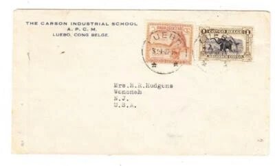 Belgian Congo Sc#99,#55-LUEBO 31/1/27-THE CARSON INDUSTRIAL SCHOOL C/C-TO - Image 1 of 3