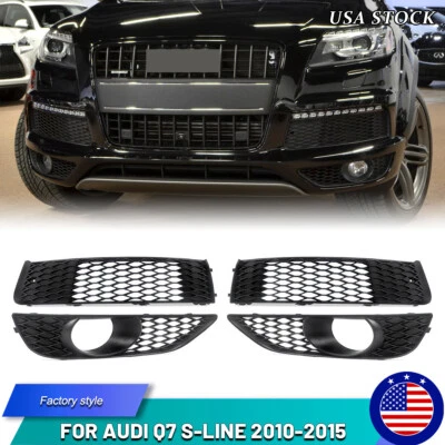 For Audi Q7 S-Line 2010-2015 Front Lower Bumper Fog Light Grille Grill Cover Foto 1 de 4