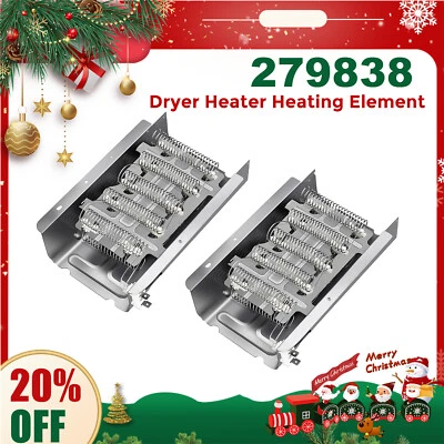 2PCS 279838 Dryer Heating Element AP3094254 PS334313 3398064 3403585 8565582 - Image 1 of 4