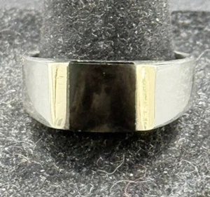 New Condition Sterling Silver Onyx Gents Ring Size 10.00 925 - Picture 1 of 10
