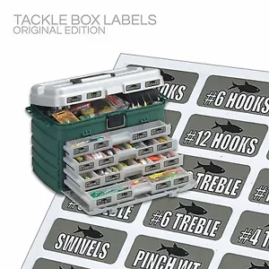 ETIQUETAS ORGANIZADORAS DE CAJA DE TACKLE para el PESCADOR 4 por $11 - Imagen 1 de 5