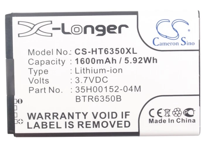 Batería de repuesto para móvil HTC BTR6350 3.7v 1600mAh/5.92Wh, SmartPhone Batte Foto 1 de 1