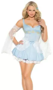 Princess Costume Mini Dress Arm Bands Cinderella Sassy Cinder Babe Blue 9135 - Picture 1 of 4