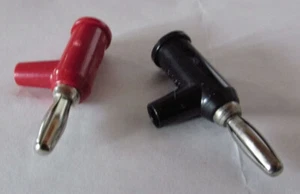 Pair of stackable banana plugs red & black - Zdjęcie 1 z 1