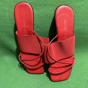 Damiani's Italian Made Sandals w Faux Cork Heel Size 6 - Picture 1 of 4