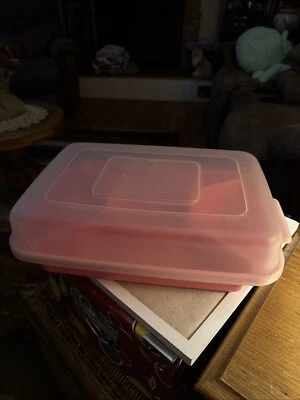 Rubbermaid Servin Saver Vegetable & Dip Pink 0833 Divided Tray & Sheer Lid - Image 1 of 4