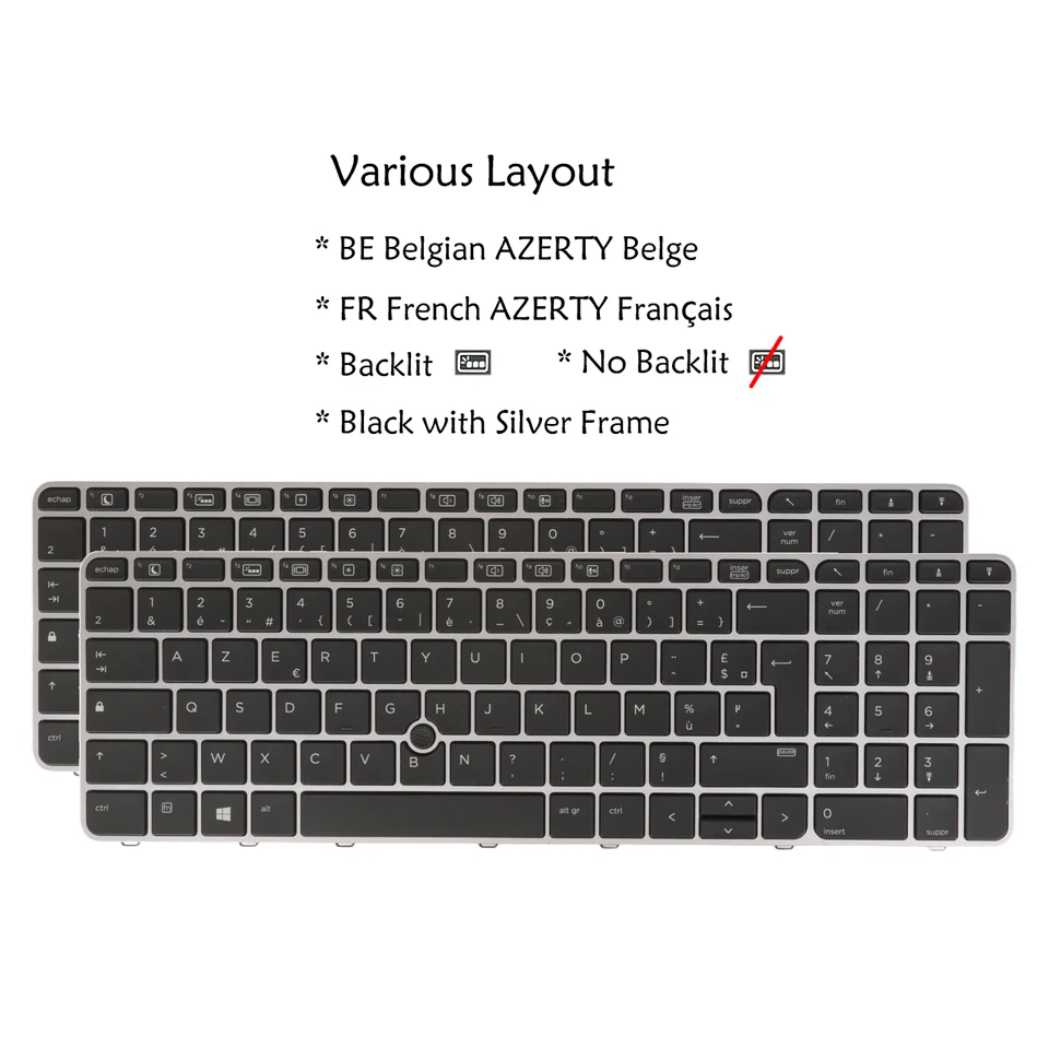 Laptop Keyboard For HP Zbook 15u G3 G4 Elitebook 755 G3 G4, 850 G3 G4 Backlit/No - Image 1 of 4