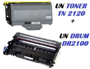 CARTUCCIA PER BROTHER DCP-7030 DCP-7032 DCP-7040 TONER TN2120+ DRUM DR2100 - Foto 1 di 4