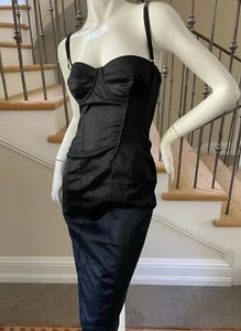 Dolce and Gabbana D&G black bustier boned corset dress IT44 UK10-12 US6-8 EU36 - Picture 1 of 22