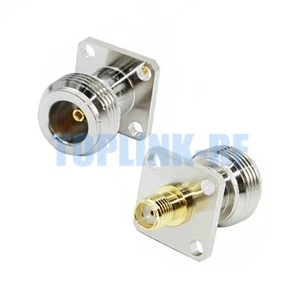 10x SMA Female to N Female Jack 4 Hole Flange Panel Mount 17.5mm Coaxial Adapter - Picture 1 of 5