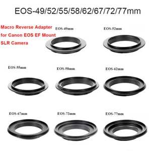 Macro Reverse Adapter Ring 49/52/55/58/67/72/77mm for EOS/EF Mount Camera - Picture 1 of 14