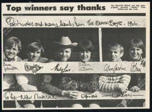 Foto de Beach Boys 1966 con firmas facsímil artículo impreso vintage - Imagen 1 de 7