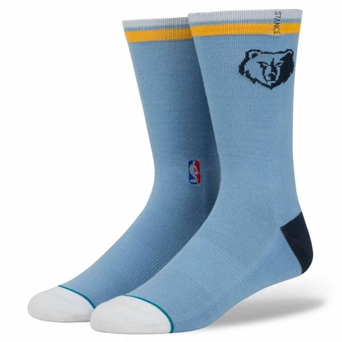 Mens Stance NBA Memphis Grizzlies Arena Logo Classic Pique Crew Socks Blue NWT Cover