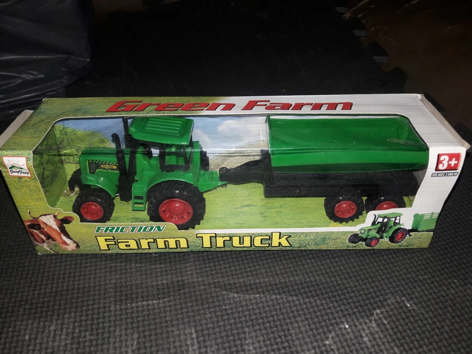 Tractor y vagón Green Farm FrictionToy Green Farm de 3 años en adelante nuevo en caja Foto 1 de 4