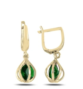 Zirkonia Gün Stein Ohrringe Silber 925 vergoldet Ohrclip Schmuck Set Geschenke - Bild 1 von 1