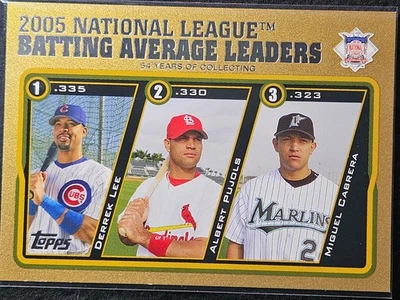 2005 Topps Update- LL Albert Pujols, Miguel Cabrera, Derreck Lee Gold /2005 - Image 1 of 2