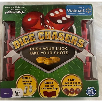 Dice Chasers Push Luck Take Shots Roll Bust Flip Red Spin Master new game adult - Image 1 of 2