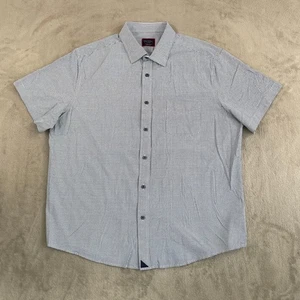 UNTUCKit Performance Shirt Men XL Blue Geometric AOP Preppy Short Sleeve NWOT - Picture 1 of 7