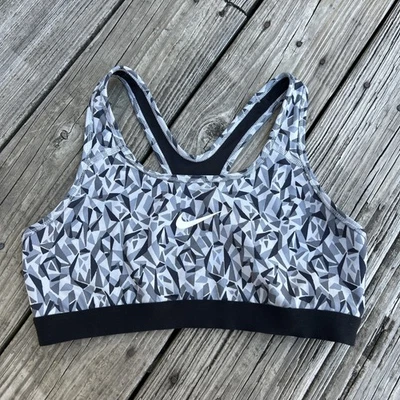 Nike Sports Bra Womens Large Gray Athletic Dri Fit Racerback Top Gym Running - Image 1 of 4
