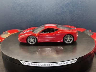 1/18 比例 Bburago 法拉利 458 Speciale Rosso Corsa 红色 C.R. 8/10 — 第 1/4 张图片