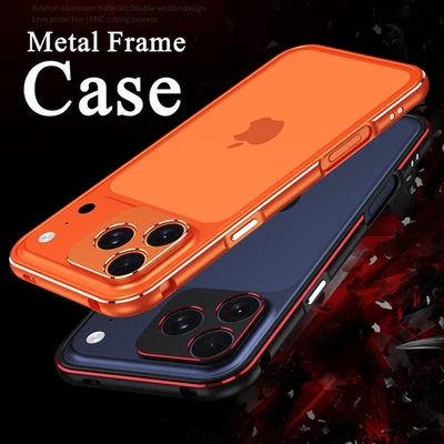  Funda con marco de metal + tapa de lente para iPhone 17 Pro Max/17 Pro cubierta resistente a prueba de golpes Foto 1 de 4