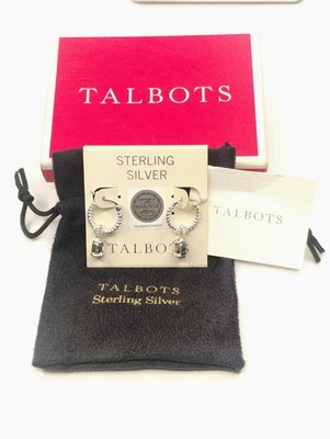 Pendientes colgantes Talbots de plata de ley con aro de cristal de Swarovski nuevos con etiquetas Foto 1 de 4