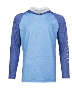 RealTree Angeln Hoodie Herren 2XL blau kationisch Wasser Sonnenschutz neu mit Etikett USA Flagge - Bild 1 von 7
