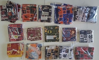 Sport Teams Fabric Lot NBA College Football Hockey Yards Remnant Craft Project - Image 1 of 4