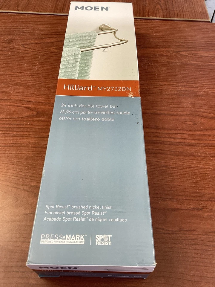 Toallero doble Moen MY2722BN Hilliard 24 pulgadas níquel cepillado NUEVO B178 Foto 1 de 1
