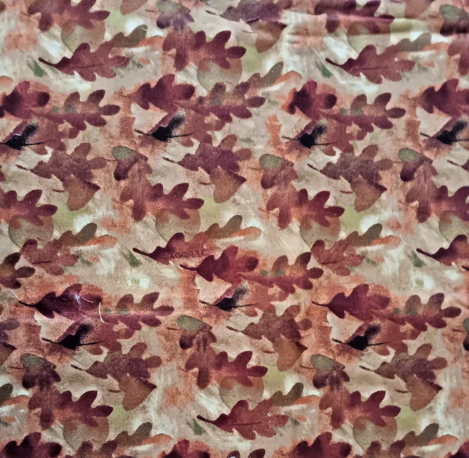 44 x 27 Supersoft  Cotton fabric DAVID TEXTILES autumn FALL  Oak LEAVES - Image 1 of 1