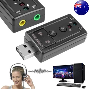7.1 External USB Sound Card Audio Adapter AUX Headphone Microphone Converter - Afbeelding 1 van 7