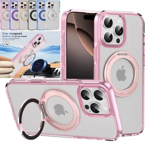For iPhone 16 Pro Max 16 Pro 16Plus 16 Magnetic Shockproof Ring Stand Phone Case - Picture 1 of 18